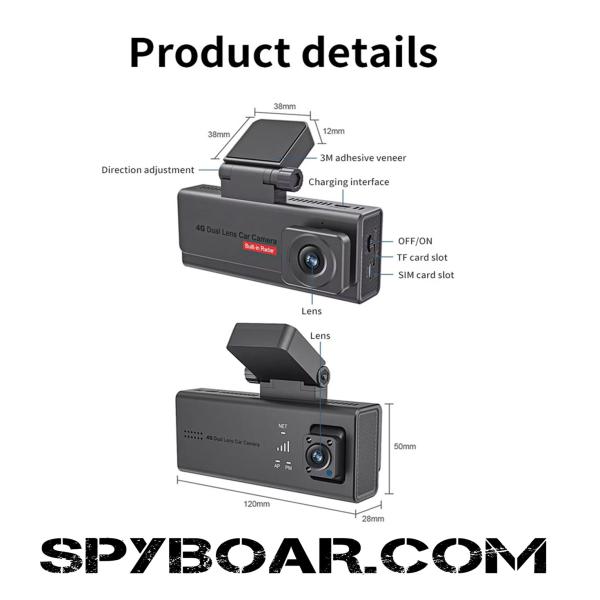 VESAFE CZ1 4G mikrodalga sensörlü çift lensli araç kamerası