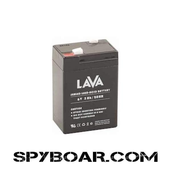 Lead rechargeable accumulator battery Lava 6V/5Ah